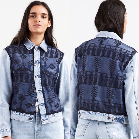 Levi's | Jackets & Coats | Levis French Tulle Boyfriend Trucker Denim ...